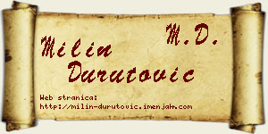 Milin Durutović vizit kartica